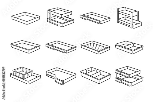 Balanced icon tray cabinet vector raised clean edge kitchen compact modern under