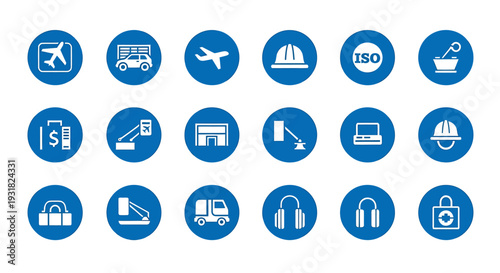 Industrial Safety and Workplace Icons Set.