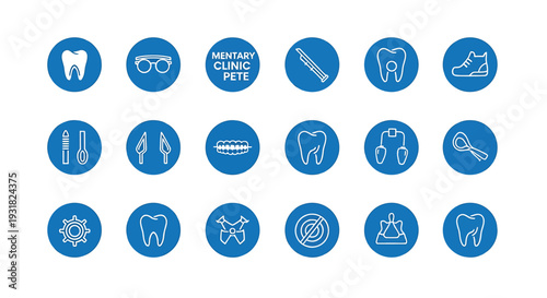 Professional Dental Care Icons Set for Dentistry.