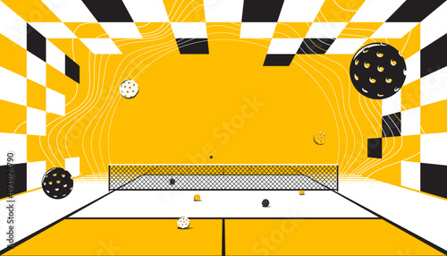 Pickleball court banner design. The sports concept