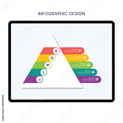 Flat vector infographic design with business elements and icons for web and presentation