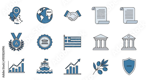 Diverse Business Icons Collection For Corporate Concepts.