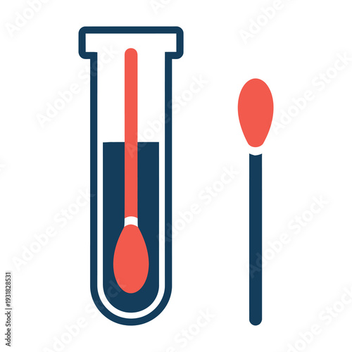Laboratory swab collecting sample in test tube for medical research