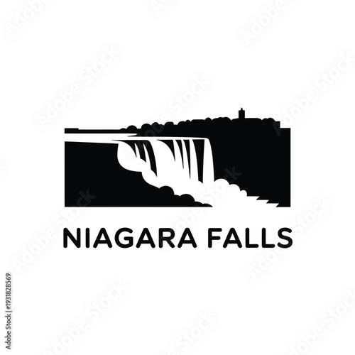Niagara falls graphic a bold black and white representation of nature s power
