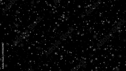 Cinematic Realistic Snowfall Overlay, Black Background  1080p Seamless Loop