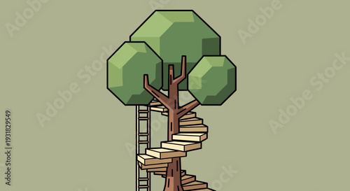 Treehouse in Tree Branches.