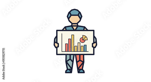 Man Holding Business Graph.