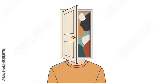 Man with Open Door Head.