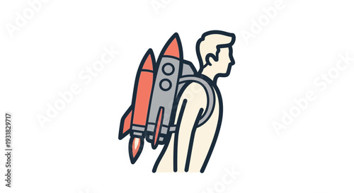 Man with Rocket Backpack.