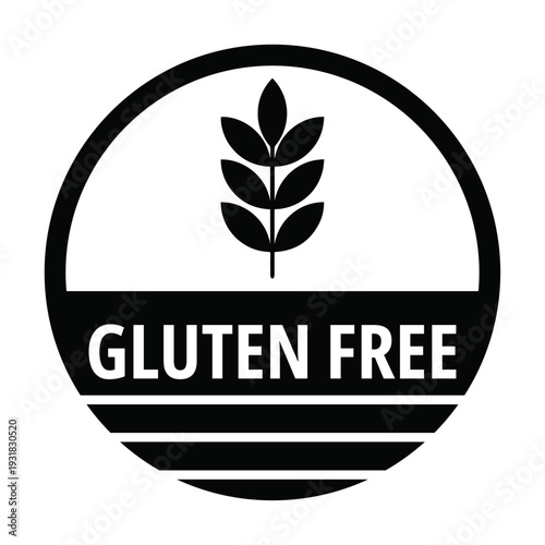 Gluten free logo with wheat leaf symbol