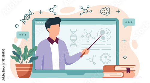 Online Science Education with Teacher, Laptop, and Scientific Concepts