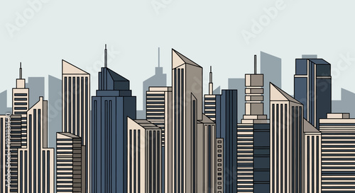 City Skyline Office Buildings.