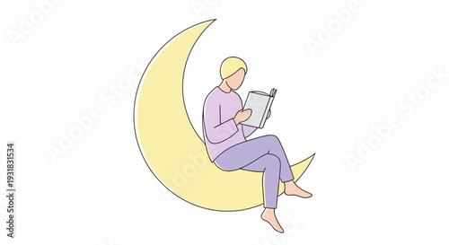 Man sitting on moon.