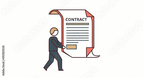 Man holding large contract.