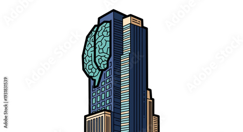 Skyscraper Brain Building.