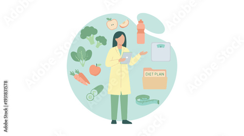 Female Dietitian Consulting on Healthy Lifestyle and Weight Management
