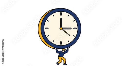 Man Holding Large Clock.