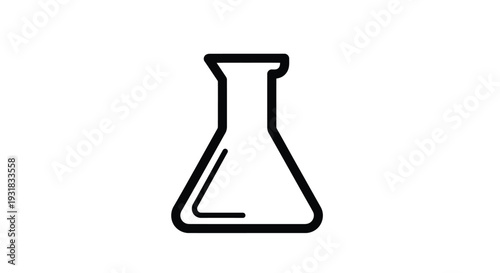 Simple line drawing of an erlenmeyer flask against a white background