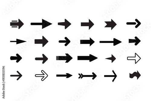 Arrow vector collection. Arrow. Cursor.Black arrow icon set. Modern simple arrows. Vector illustration. 