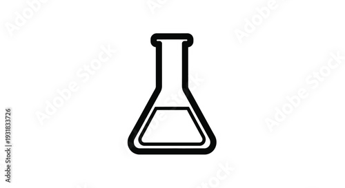 Simple black outline of an erlenmeyer flask on a white background
