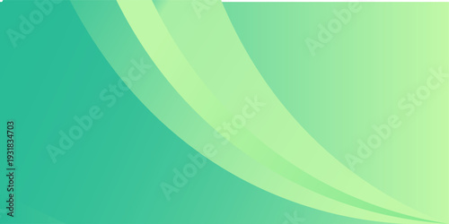 Abstract green gradient background with smooth curved waves and soft layered shapes, modern minimal design for nature,