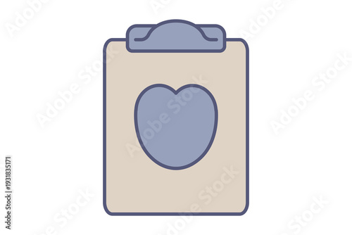 Medical Clipboard Flat Line Health Record Medical clipboard color icon for doctor's checkup forms and medical check-ins