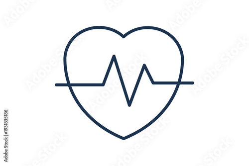 Heartbeat Line Vital Sign Heartbeat pulse outline icon for EKG monitoring and cardiovascular health tracking
