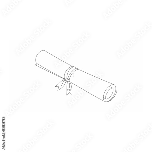 A rolled up piece of paper tied with a ribbon