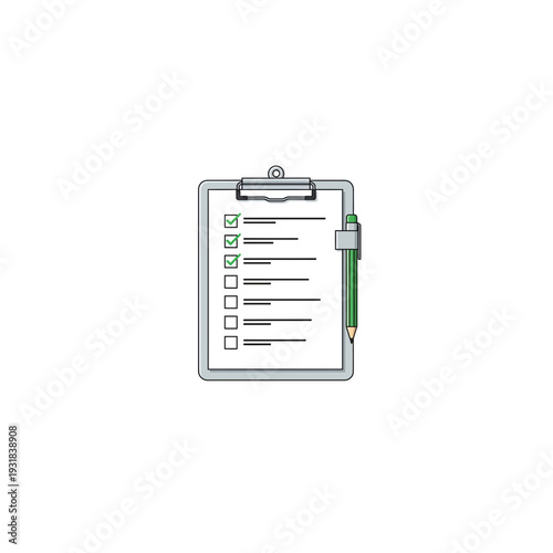 A clipboard with a checklist and a pencil