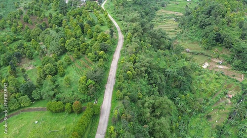 Aerial Drone Video Footage of Rural Road Landscape