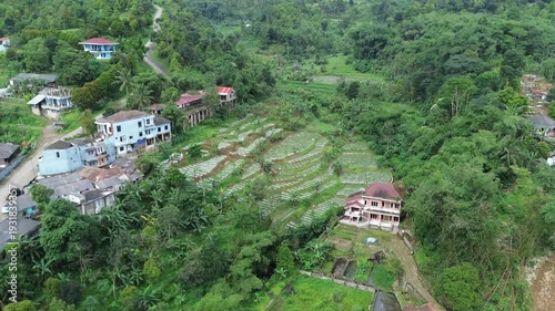 Aerial Drone Video Footage of Rural Landscape Curved Descent