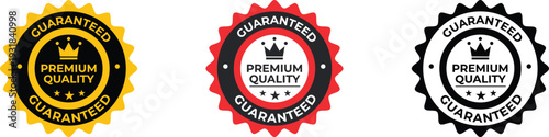 Premium quality badge with Luxury crown, Elegant star and royal Crown emblem Isolated on transparent background.