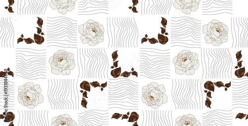 Seamless flowers pattern in vector. Abstract flower pattern design