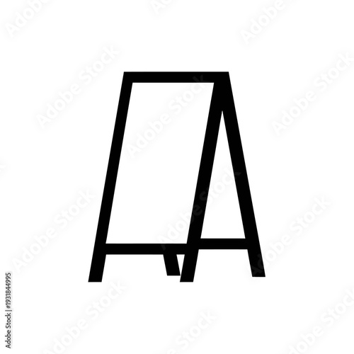 Black A Frame Sign Holder on White. Vector Illustrations. EPS Editable