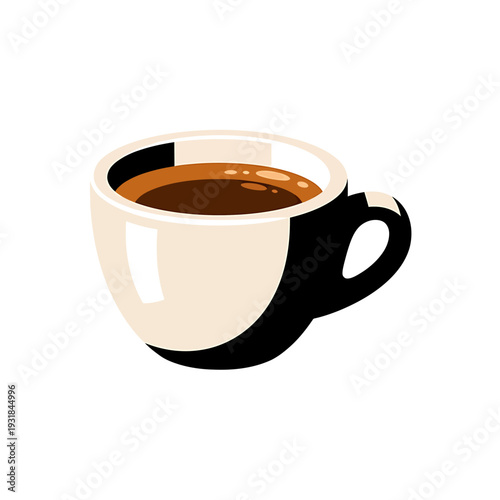 Black and White Coffee Cup Illustration. Vector Illustrations. EPS Editable