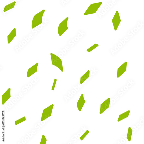 Scattered green confetti graphic illustration art