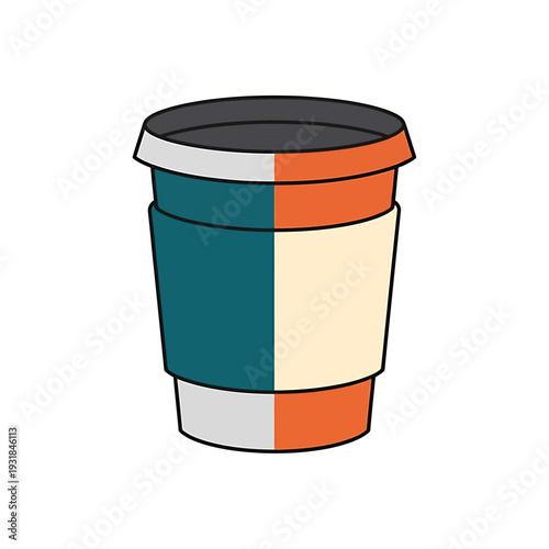 Colorful Disposable Coffee Cup Illustration. Vector Illustrations. EPS Editable