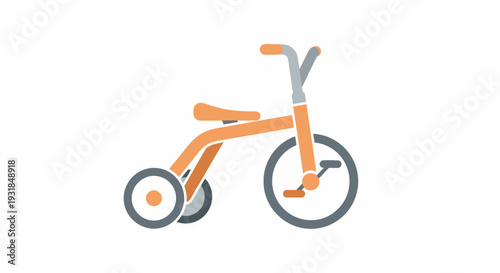 Illustration of a child's orange tricycle on a white background