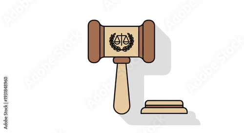 An illustration of a court gavel with scales of justice.