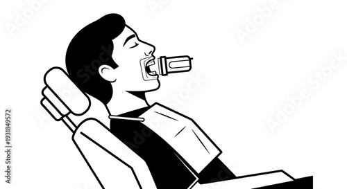 Man Drinking from Bottle in Chair. Vector Illustrations. EPS Editable