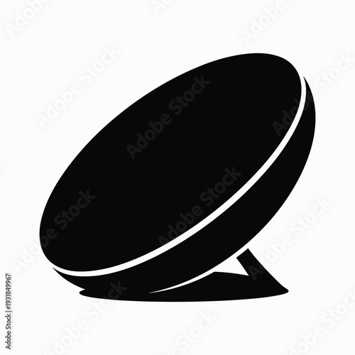 Modern sleek satellite dish on stand for communication technology