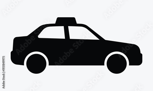 Modern taxi silhouette for urban transportation and travel designs