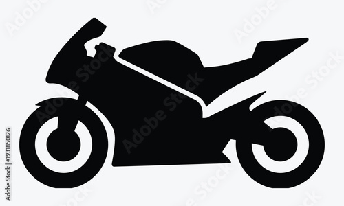 Sleek motorcycle silhouette speeding through open road freedom