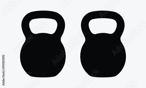 Two black kettlebells for fitness and strength training exercises