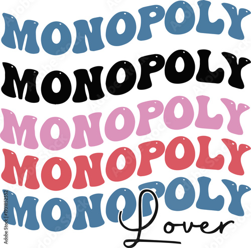 Monopoly Lover Text Typography – Game Style Graphic Vector