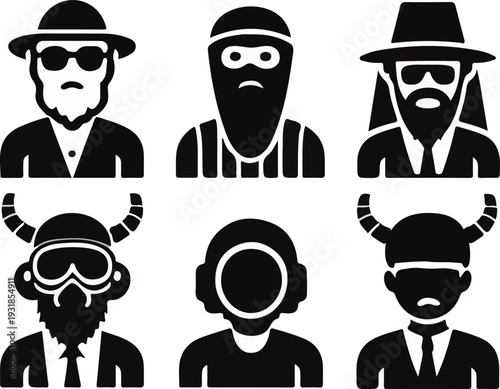 Avatar icon set with different professions and characters flat people illustration collection