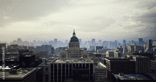 historic capitol preserved amid modern skyline, conservation perspective emphasizing heritage value, restoration potential and cultural narrative, suited