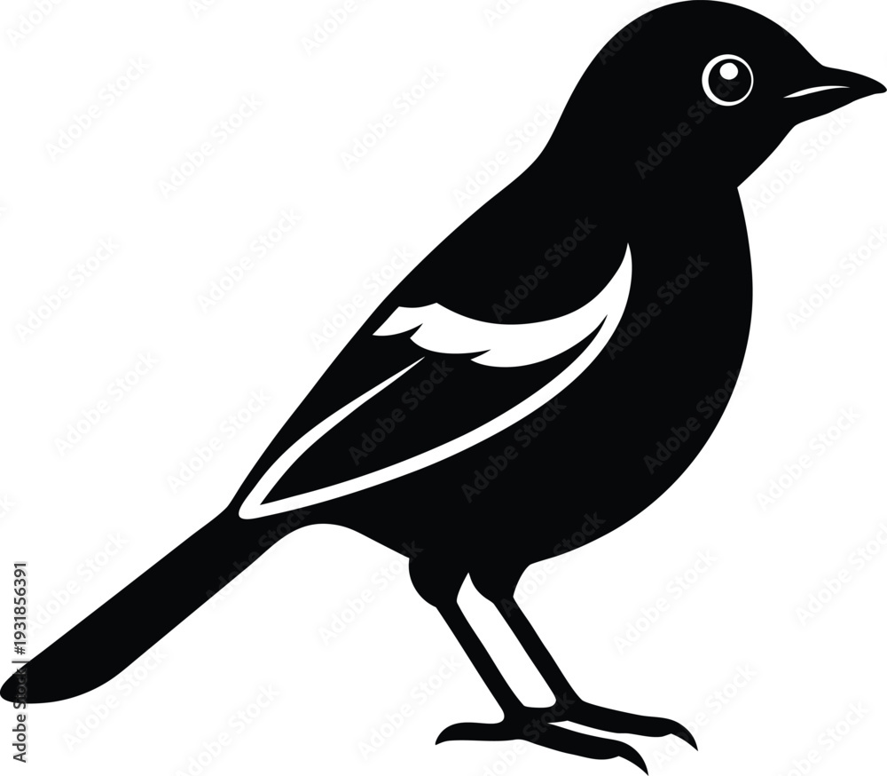 Obraz premium Eurasian Jay Silhouette Vector Art Illustration
