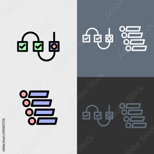 Workflow symbol -Workflow and project management icon.