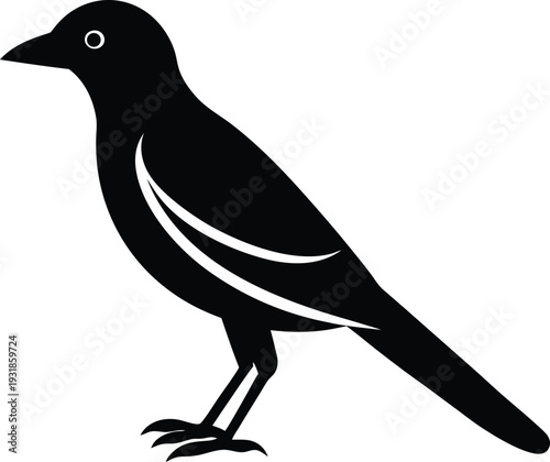 Golden Oriole Silhouette Vector Art Illustration